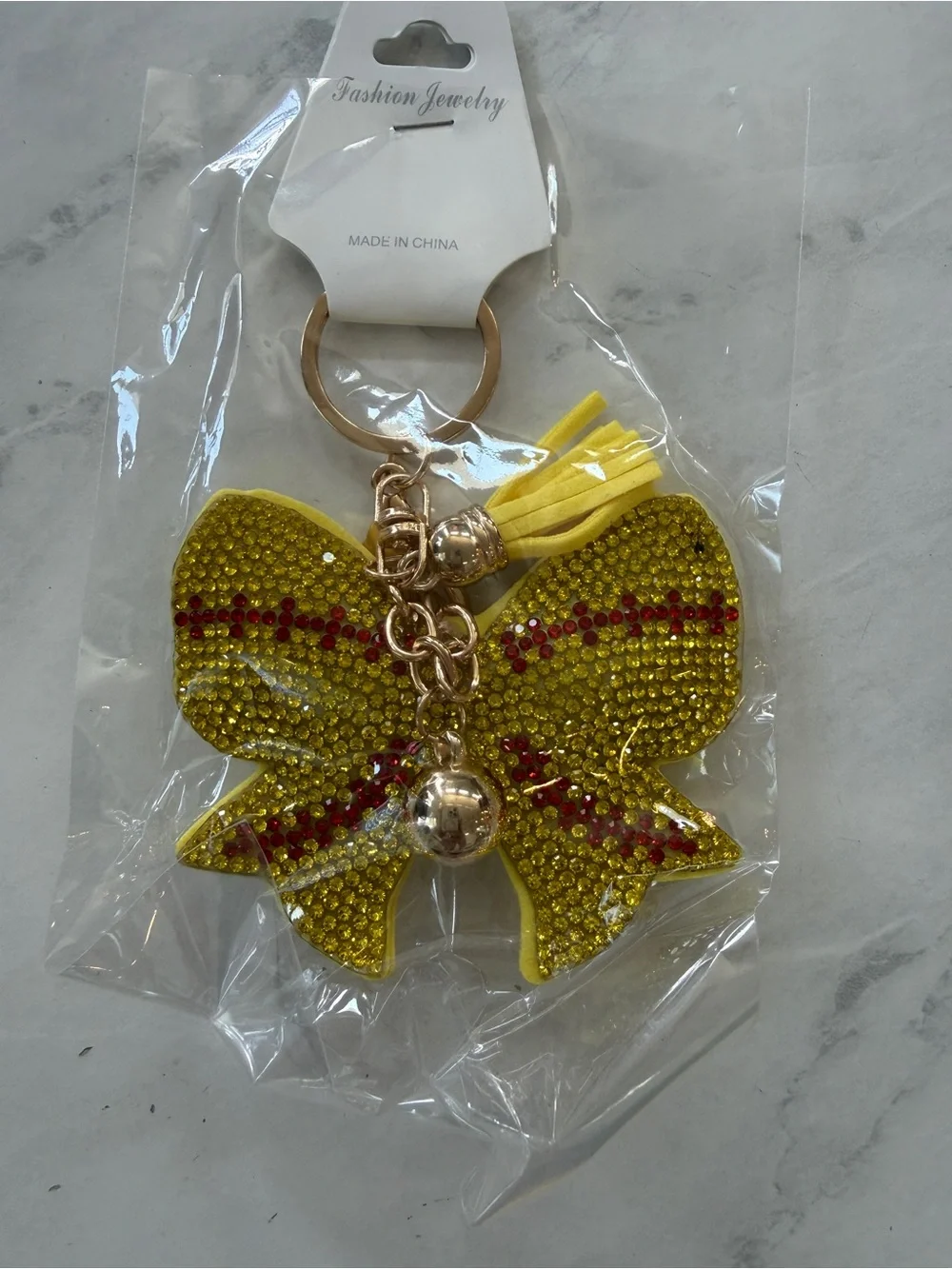 ✨ NWT Gameday Softball Bow Rhinestone Puffy Keychain Bag Charm ✨